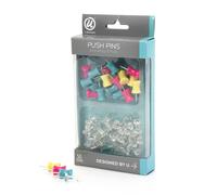 Chinchetas U Brands transparentes, rojas, amarillas y verdes, con cabeza de pl stico y punta de acero, colores de moda de primavera, 50 unidades