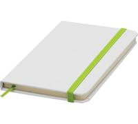 Chinchilla® AUTHOR Cuaderno A6 verde-blanco | para conferencias y escritorio | 80 hojas a rayas, 70 g/m² | banda elástica de colores y marcador integrado | esquinas redondeadas