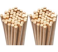 Chinchilla® Barras redondas de madera de haya, 50 unidades, 6 x 300 mm, perfectos para arte, manualidades y decoración (Paquete de 2)