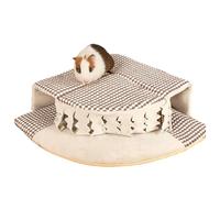 Chinchilla Bed - Play Tube Toys with Tassel, 15.75x15.75x3.94 inches, Small Animal Beds for Chinchillas, Ferrets, Bearded Dragons, Hamsters, Hábitat Enrichment, Indoor Home Living Room Corner Use