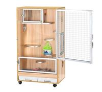 Chinchilla Cage,Wooden Hamster Cage with Tray Ice Box Design, Cooler In Summer Can Accommodate 2 Small Pets(60 * 40 * 100cm)