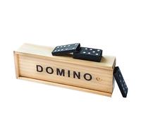 Chinchilla® Juego clásico de dominó en Caja de Madera con Tapa corredera | 28 fichas | dominó | Madera Negra | Juguete Ideal para niños y Actividades de Ocio
