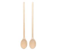 Chinchilla® Juego de 2 cucharas de cocina de madera de 30 cm, cucharas de madera de haya para cocinar y hornear, cubiertos de cocina sostenibles para la cocina, cuchara ecológica, duradera y