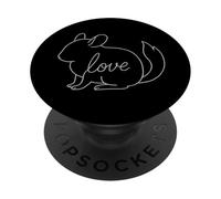 Chinchilla Love Cute Art Exótico Mascota Animal Pequeño Critter PopSockets PopGrip Adhesivo