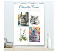 Chinchilla Parade (High Quality Premium Wall Calendar 2026 DIN A2 portrait),CALVENDO 12 Month Wall Calendar: Fluffy Companions - A Chinchilla Year in AI Art