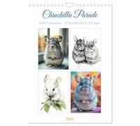 Chinchilla Parade (Wall Calendar 2026 DIN A4 portrait), CALVENDO 12 Month Wall Calendar: Fluffy Companions - A Chinchilla Year in AI Art