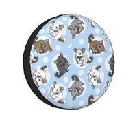 Chinchillas Azules y Estampado de Luna Cubierta de Rueda a Prueba de Polvo A Prueba de Agua Suave Caso Protector, para Vehiculos, remolques, camionetas, 14in