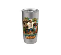 Chinchorreo Es Mi Cardio Boricua Puertorriqueña Vaso térmico de acero inoxidable de doble pared