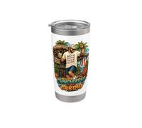 Chinchorreo Es Mi Cardio Boricua Puertorriqueña Vaso térmico de acero inoxidable de doble pared