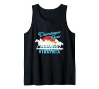 Chincoteague Island Wild Horses Virginia Viaje Retro Atardecer Camiseta sin Mangas