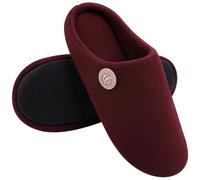 Chinelos Homem Zapatillas De Algodón Cálidas Invierno For Mujer, Casa Espuma Con Memoria Blanda For Interiores, Zapatos Cálidos Y Cómodos For Dormitorio, Informales(Wine Red,46-47(10.8-11 inch))