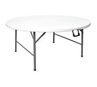 Chiner - Mesa Redonda Plegable 152 cm | Acero Aleado y Polietileno Alta Densidad | Interior y Exterior | Ideal para Catering y Eventos, Acero Aleado | Plegable al Centro