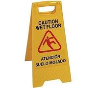 Chiner - Señal de Precaución Suelo Mojado Bilingüe | Alta Visibilidad y Seguridad | Ideal para Restaurantes, Hoteles y Oficinas | Español-Ingles, Talla Única