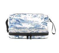 Chinese Ancients Boating - Neceser de doble capa para mujeres y niñas, neceser de viaje, bolsa organizadora de maquillaje con compartimento para cepillos, multicolor, 27x15x14 cm/10.6x5.9x5.5 in,
