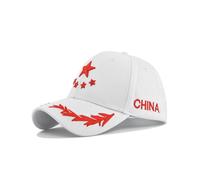 Chinese baseball cap five-pointed star embroidery baseball cap patriotic embroidery peaked hat sun hat couple hat