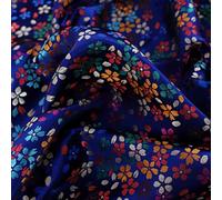 Chinese Brocade Fabric Traditional, Satén Seda Brocado Estrella Flor Jacquard Tela Dinastía Tang Traje 100x115cm Multicolor(Navy Blue)