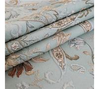 Chinese Brocade Fabric Traditional, Tela de brocado seda satinada, 100x145cm, patrón puntos plumas chinas, Multicolor(Blue)