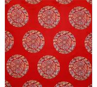 Chinese Brocade Fabric Traditional, Tela de brocado seda satinada, estampado cinco dragones, Multicolor, 100cm x 150cm(Red)