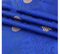 Chinese Brocade Fabric Traditional, Tela de seda del telar jacquar brocado satén for el traje Cheongsam Tang 100cm los x 75cm multicolor(Blue)