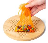 Chinese Checkers Game Set - Glass Beads Chinese Wood Hexagonal Plate for Friends Family | Classic Board with Durable Frame Portable Entertainment for Parties Gatherings Indoor Fun