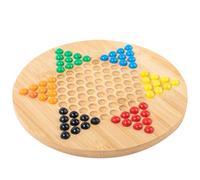 Chinese Checkers Game Set - Wood Hexagonal Board for Adults Friends Family Kids Age 3+