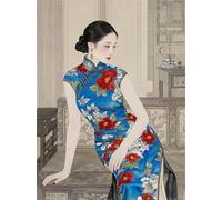 Chinese Cheongsam Womans Vintage Painting，para Adult Family Stress Relief Pósters Rompecabezas Toys ，Decoración Mural ，Rompecabezas 1000 Piezas Wn380Zk