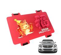 Chinese Couplets - Plush, 8.66x5.71in Horse Fu Character Decoration | Festive Lunar New Year Wall Hanging, Chinese New Year Couplets For Cars, SUVs, Trucks, Home and Office Holiday Celebrations