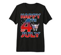 Chinese Crested Dog American Flag Sunglasses Happy 4th July Camiseta Premium