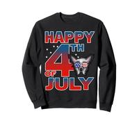 Chinese Crested Dog American Flag Sunglasses Happy 4th July Sudadera