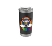 Chinese Crested Dog LGBT Rainbow Gay Lesbian LGBT Pride Vaso térmico de acero inoxidable de doble pared