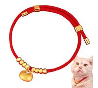 Chinese Dog Collar with Golden Ingot - Lucky Red New Year Pet Necklace | Chinese New Year Pet Collar | Adjustable Chinese Pet Collar for Kittens, Puppies, Small Dogs | Pet Costume Supplies
