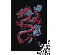 Chinese Dragon Art Print Puzzles Imposible,desafío para Adultos Entretenimiento Creativo 1000 Piezas Obra De Arte De Juego De para Adultos, Regalos A Partir De 14 Años 52x38cm/1000pcs
