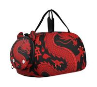 Chinese Dragon - Bolsa de lona para gimnasio con compartimento para zapatos, ligera, para fin de semana, para niños y niñas