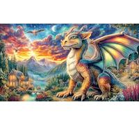 Chinese-Dragon-Soaring-Through-Colorful-Clouds 1000 Piezas Puzzle Adultos Juego Familiar Desafiante Papel Reciclado para Adultos y niños de 12 años 70x50/1000pcs