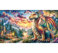 Chinese-Dragon-Soaring-Through-Colorful-Clouds 1000 Piezas Puzzle Educativo desafiante Papel Reciclado para Adultos Actividad en casa Idea de Regalo 38x26/1000pcs