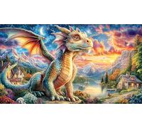 Chinese-Dragon-Soaring-Through-Colorful-Clouds Puzzle de 1000 Piezas Reciclado Regalo Divertido Juego Familiar para Adultos y niños de 12 años en adelante 38x52/1000pcs