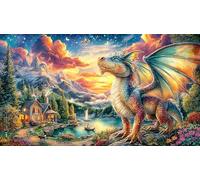 Chinese-Dragon-Soaring-Through-Colorful-Clouds Puzzle para Adultos y niños 1000 Piezas Papel Reciclado Juego Educativo Desafiante Actividad en casa 38x52/1000pcs