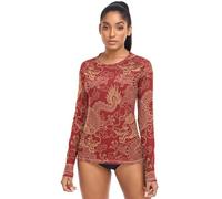 Chinese Dragons - Camiseta de protección UV para mujer, manga larga, secado rápido, color rojo, Dragones chinos rojos, Large