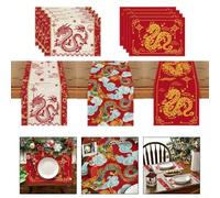 Chinese For Zodiac Dragon Camino de mesa para comedor, material de poliéster de 13 x 72 pulgadas, proporciona protección contra el calor y los arañazos, adecuado para uso familiar y fiesta (tapete B)
