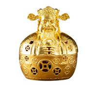 Chinese God of Wealth Statue, Alloy Incense Holder, 1.97x1.97x2.36 Inches, Ornament Spiritual Decor, Fortune Censer for Aromatherapy Meditation Yoga Room Family Altar Hotel Indoor Outdoor