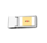 Chinese I Love You Simple Text Casual Slim Money Clip Stainless Holder Pocket Wallet
