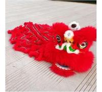 Chinese Lion Dance Costume for Kids Traditional Dragon Performance Set(Red)