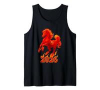 Chinese New Year 2026 Fire Horse Lunar Zodiac Red Horse Camiseta sin Mangas