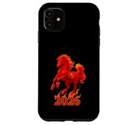 Chinese New Year 2026 Fire Horse Lunar Zodiac Red Horse Carcasa para iPhone 11