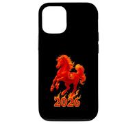 Chinese New Year 2026 Fire Horse Lunar Zodiac Red Horse Carcasa para iPhone 12/12 Pro
