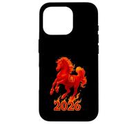 Chinese New Year 2026 Fire Horse Lunar Zodiac Red Horse Carcasa para iPhone 16 Pro