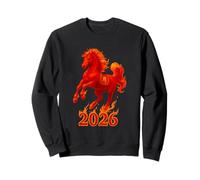 Chinese New Year 2026 Fire Horse Lunar Zodiac Red Horse Sudadera