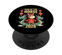 Chinese New Year 2026 Year of The Horse PopSockets PopGrip Adhesivo