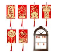 Chinese New Year Decorations - 6 Piece 2026 Vietnamese Good Luck Set for Lunar Horse Year, Spring Festival Ornaments with Traditional Design, Holiday Decor for Home Office Doorway Tree Wall