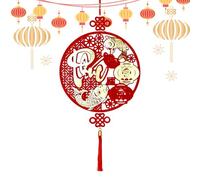 Chinese New Year Decorations - Vietnamese Holiday Pendant, Red and Gold Spring Festival Wall Hanging with Vibrant Colors, Elegant Design, Ideal for Home Door Tree Wall Living Room Party 2026